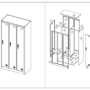 Троен метален гардероб > Мебели от метал>Метални гардероби - Image 4