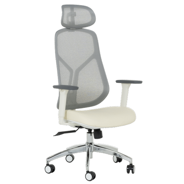 Ергономичен стол Carmen 7901 W еко кожа - сив-шампанско