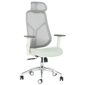 Ергономичен стол Carmen 7901 W еко кожа - сив-светлозелен