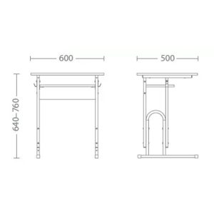 Регулируемо ученическо бюро Е-174/1PK > Училища>Училищни маси - Image 2