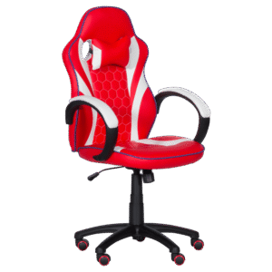 Геймърски стол с футболни мотиви Carmen 6300 - червено-бял