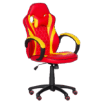 Геймърски стол с футболни мотиви Carmen 6305 - червено-жълт