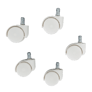 Комплект полипропиленови колела за офис стол 5 бр. - бели