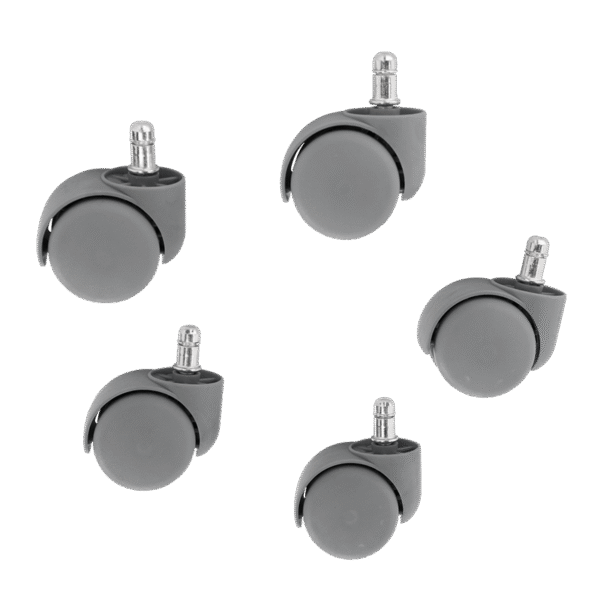 Комплект полипропиленови колела за офис стол 5 бр. - сиви Комплект полипропиленови колела за офис стол 5 бр. - сиви